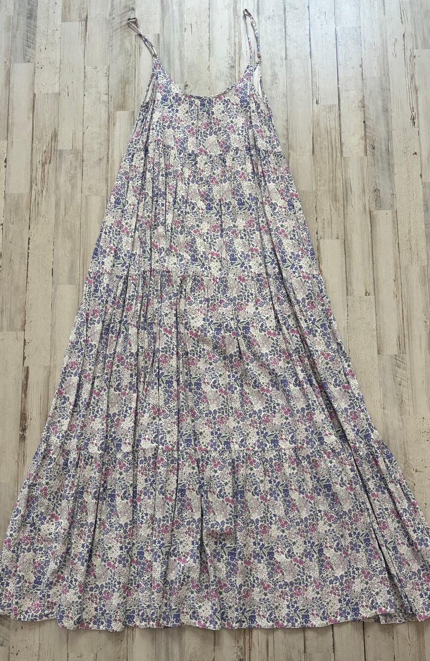 Storia Purple Floral Print Maxi Dress sz Small EUC